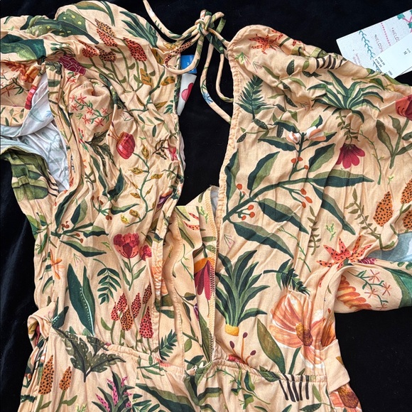 Farm RIO for Anthropologie Floral Yellow Jumpsuit - Picture 9 of 9